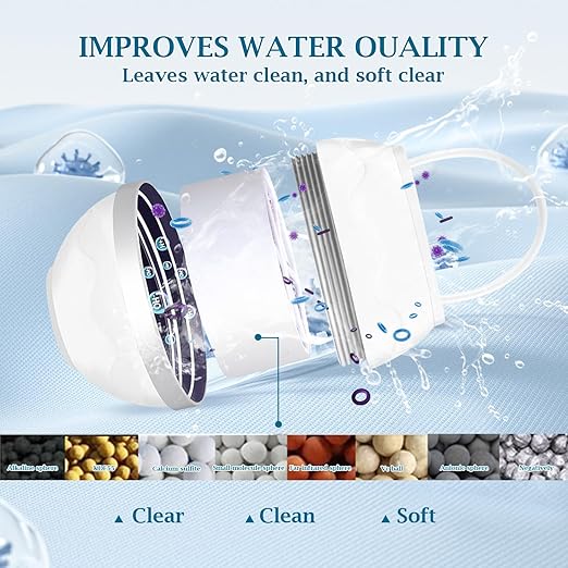 Bath Ball Filter for Tub Faucet, 2500 Gallons Bathtub Hard Water Filter to Remove Contaminants Chlorine for Softer and Healthier Skin, BPA Free