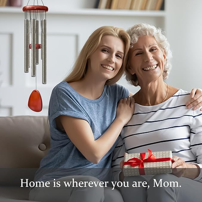 28" Wind Chime for Mothers Day, Decorative Wind Chimes for Outside, Memorial Windchimes Remembrance Gift for Women Mom Grandma, Metal Wind Chimes Outdoor Decor for Garden Patio Zen(Copper)