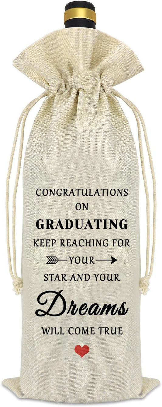 2024 Graduation Gift Inspirational Gifts for Her Him Wine Bag Graduation Gift for Son Daughter Brother Sister Friend Congratulation Gift University College Middle School Graduate Wine Bottle Bag Gift