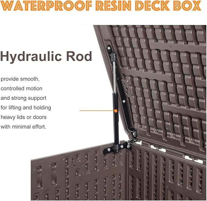 Alsophila150 Gallon Large Storage Box with Lid,Waterproof Outdoor Storage Container for Patio Furniture Cushions, Gardening Tools, Pool Accessories,Lockable Resin Deck Box with Smooth Hydraulic Lid