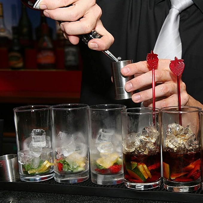 Axe Sickle 6 Pcs Oil Spout Liquor Bottle Pourer Spouts Stainless Steel Speed Pour Spouts for Olive Oil Dispenser Spout for About 3/4" Bottle Mouth, with Flip Top