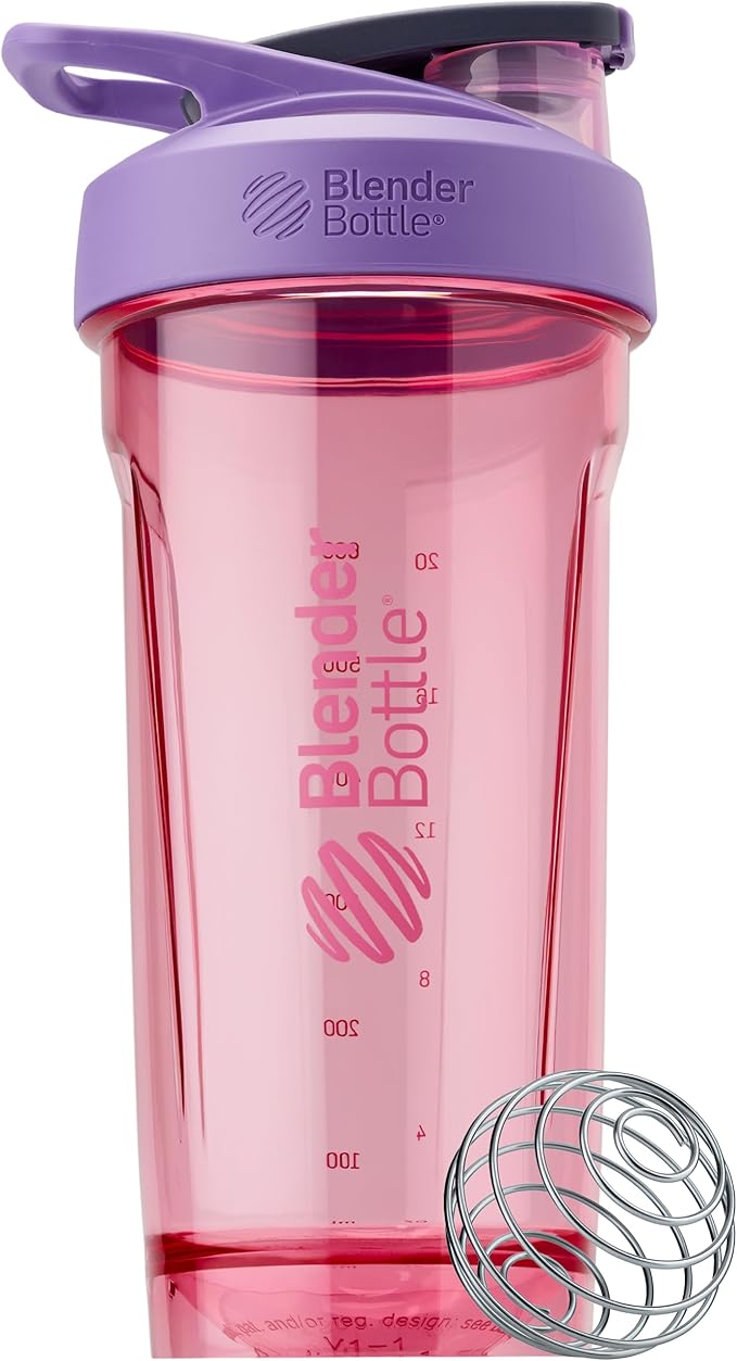 BlenderBottle Strada Shaker Cup Perfect for Protein Shakes and Pre Workout, 28-Ounce, Purple
