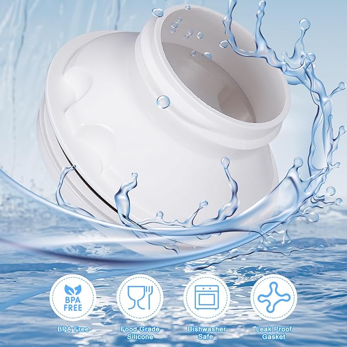 Aobiono Water Bottle Adapter for Stanley 40oz Quencher Tumbler to Cirkul, Lid Cap Converter Accessories, BPA Free Plastic, Food Grade Silicone Gasket Leakproof (White)