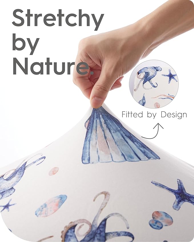 Bassinet Sheets for Baby Boy Girl, TotBasic Buttery Soft Universal Bassinet Fitted Sheet, Compatible with Halo, Mika Micky, Baby Delight, Dream On Me, Maxi COSI and More Bassinet Mattress(Ocean&Zoo)