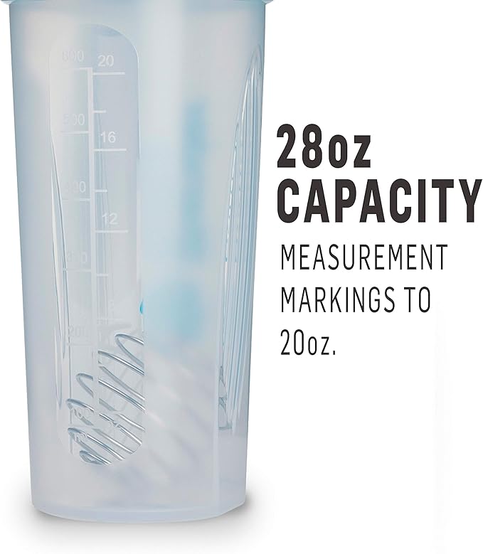 BlenderBottle Classic Loop Top Shaker Bottle, 28oz, Clear/Blue