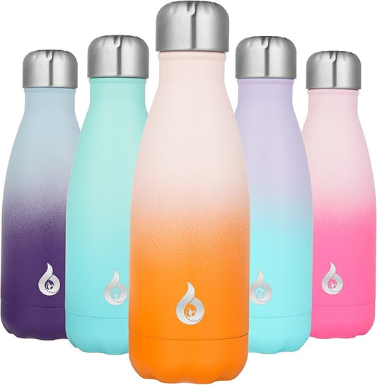 BJPKPK 12oz Water Bottle Stainless Steel Water Bottles Insulated Metal Water Bottle For Travel,Coral