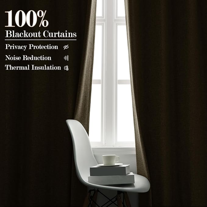 100" W x 84" L Faux Linen Room Divider Curtains, Full Blackout Pinch Pleated Drapes for Traverse Rod, Bedroom Divider Privacy Drapery with Hooks for Ceiling Track, 1 Panel, Ivory White