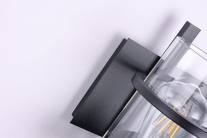 Bathroom Vanity Light Fixtures,Rustic Matte Black Vanity Lights 3 Bulb,Industrial Bathroom Light 3 Pack(Bulbs not Included)