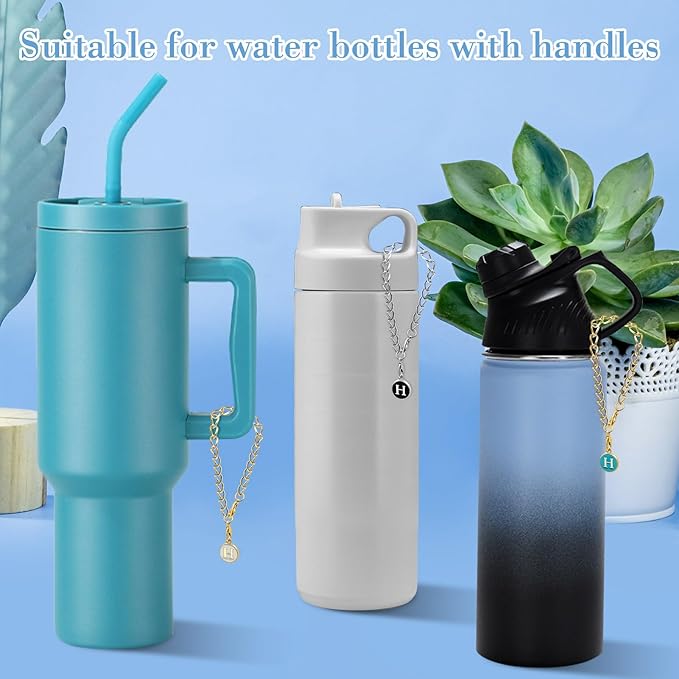 6PCS Letter Charm Accessories for Stanley Cup, Name ID Letter Handle Charm for Stanley Handle Identification Letter Pendant Handle Decoration for Stanley Tumbler Charms (Letter H)