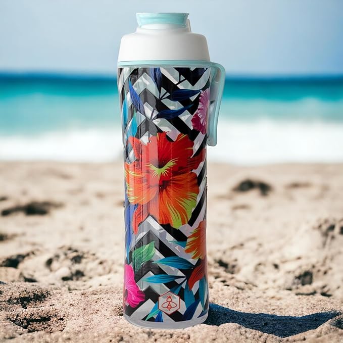 Biddlebee 24oz. BPA-Free Reusable Water Bottle with Wide-Mouth Chug Cap & Carry Handle | Perfect for Travel, Gym, School & Work | Proudly Made in USA | Cupholder Friendly, Fits in Backpack Pockets