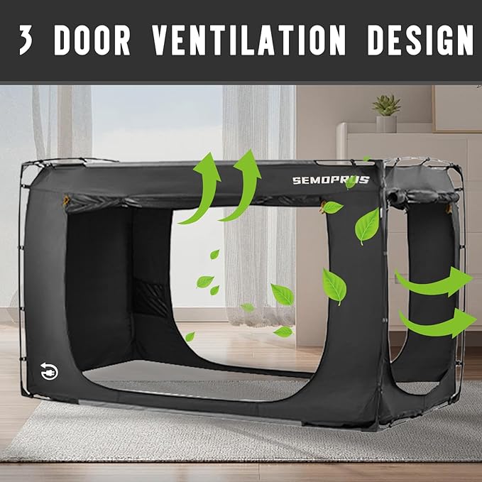 Bed Tent King Size, Bed Canopy Tents, Portable Sleeping Tents, Dream Tents for Adult and Kids, Breathable 70% Blackout Privacy Space, Canopy Tent for Bed with Three Doors (Mattress Not Included)