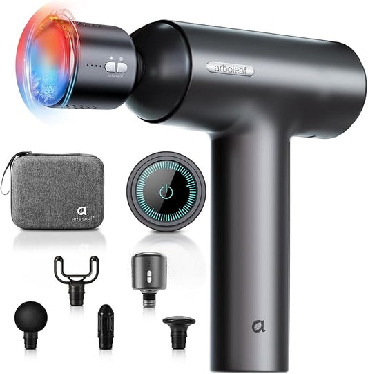 arboleaf Thermacool Massage Gun with Heat and Cold, 6 Speeds Muscle Massage Gun Deep Tissue with Case, Powerful Percussion Massager for Home Gym Office Muscle Back Pain Relief, Gift