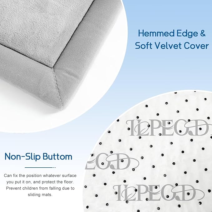 Baby Play Mat for Floor Tummy Time Nursery Rug Muscle Mat Area Playroom Rug 4'11x3'28" Memory Foam 1.3" Thick Crawling for Babies,Toddlers, Infants, Kids(Light Gray)