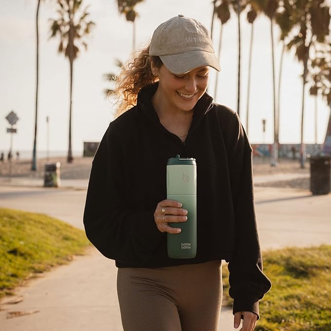 BOTTLE BOTTLE Insulated Water Bottle 24oz with Straw Lid and Handle for Sports Travel Gym Stainless Steel Water Bottles Double-Wall Vacuum Metal Thermos Bottles Leak Proof BPA-Free