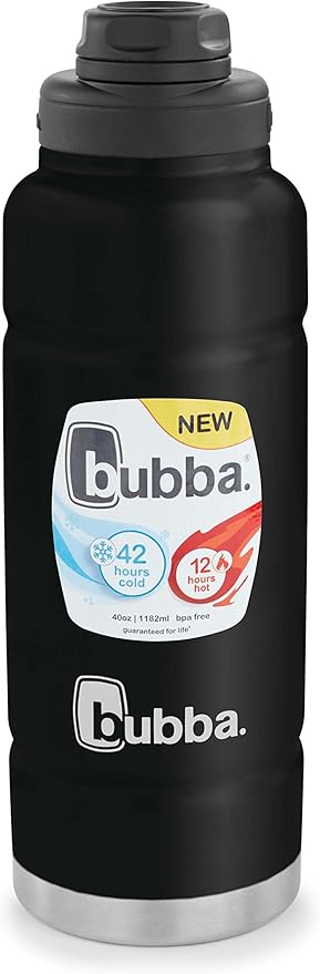 Bubba Trailblazer, Vacuum-Insulated Stainless Steel Water Bottle, 40oz., Licorice