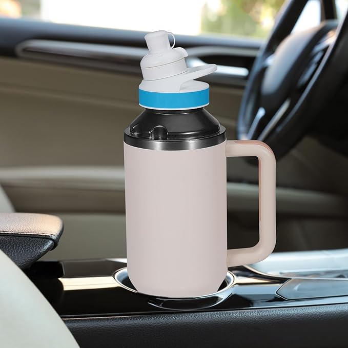 Aobiono Water Bottle Adapter for Stanley 40oz Quencher Tumbler to Cirkul, Lid Cap Converter Accessories, BPA Free Plastic, Food Grade Silicone Gasket Leakproof (Black)