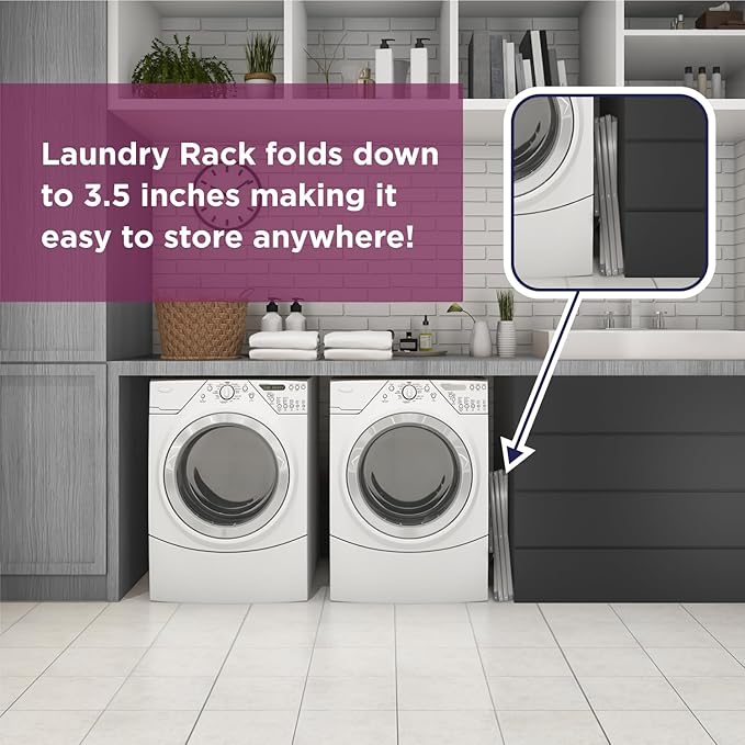 BLACK+DECKER 3 Tier Expandable Collapsing Foldable Laundry Rack for Air Drying Clothing, Space Saving Heavy Duty Lightweight Metal Drying Rack(Silver)