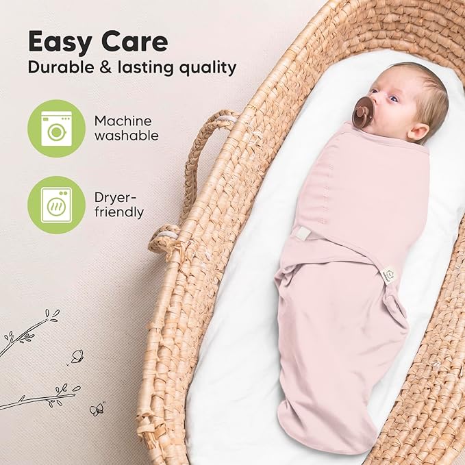 3-Pack Organic Baby Swaddle Sleep Sacks - Newborn Swaddle Sack, Ergonomic Baby Swaddles 0-3 Months, Swaddles for Newborns, Baby Sleep Sack, Baby Swaddle Blanket Wrap, Baby Essentials (Candy)
