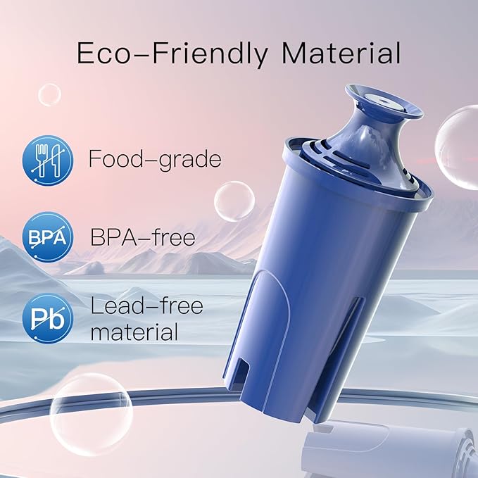 Alkaline Water Filters Replacement for Brita® Pitchers & Dispensers, Classic 35557, OB03 Mavea® 107007, & More, NSF Certified, 1 Year Filter Supply, Fits Brita Classic, Mavea Classic