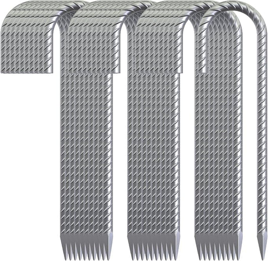 12 Inch Ground Stakes Heavy Duty J Hook 30 Pack Metal Spikes Galvanized Ground Anchors Rebar Tent Stakes for Fence, Bounce House, Gazebos and Outdoor Decorations Inflatables