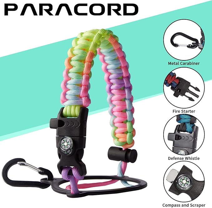 40oz Insulated Water Bottles with Straw and Paracord Handle, Metal Flask Bottle Keep Cold for Cold-48H Hot-24H, Double Vacuum Travel Thermo Mug with Carrying Pouch for Sports Hiking Cycling Running