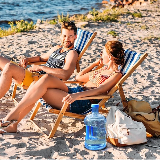 BESTonZON 1.3 Gallon Water Jug Jug 5L Plastic Crown Cap Reusable Water Bottle Container Water Storage Bucket Portable Water Kettle Camping Water Tank with Handle for Emergency