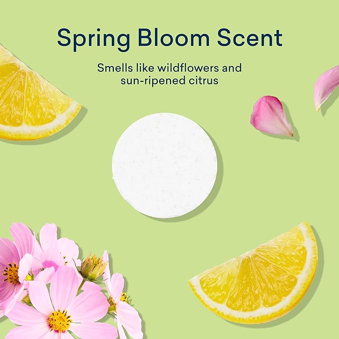 BLUELAND Laundry Detergent Tablets, Starter Set, Spring Bloom Scent, 60 Count with Tin, Plastic-Free Eco-Friendly Pods, Sheets, Liquid Alternative - Natural, Gentle