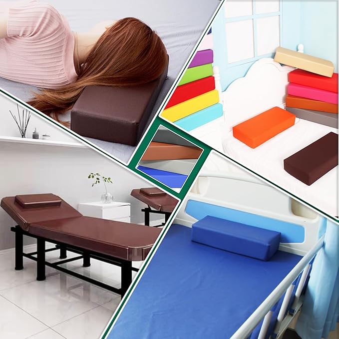 2PCS Neck Pillows for Side Sleepers, Foam Pillows for Sleeping, Head Pillow, Waterproof Faux Leather, Easy to Clean 18x8x3IN / 45x20x8CM (Grey)