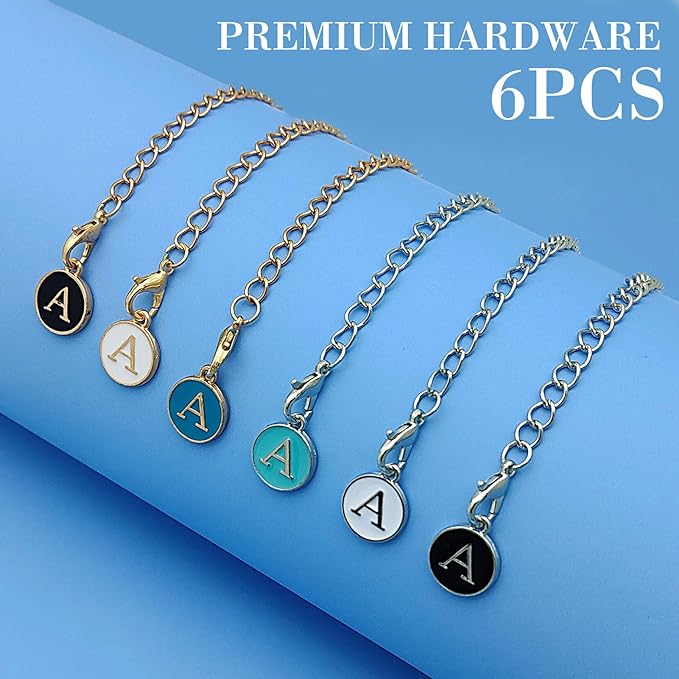 6PCS Letter Charm Accessories for Stanley Cup, Personalized Initial Letter Charms for Stanley Tumbler Handle Identification Letter Pendant Handle Decoration for Stanley Tumbler Charms (Letter A)