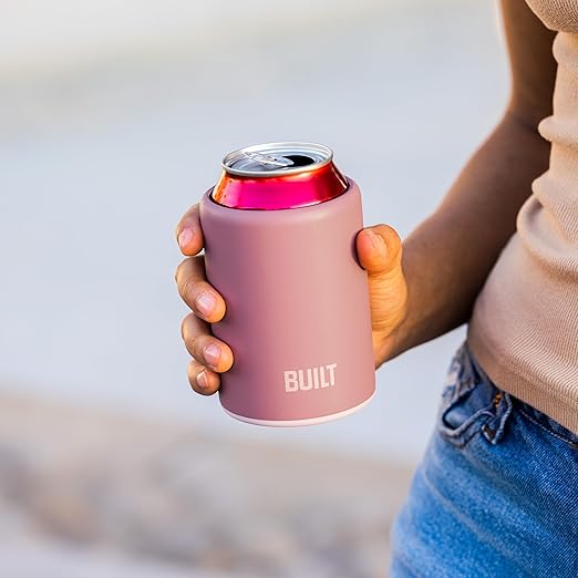 BUILT 12 Ounce Double Wall Stainless Steel K2 Can Chiller Dusty Rose