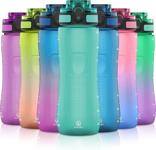 25oz Kids Sports Water Bottles for School with Spout Lid (Green)