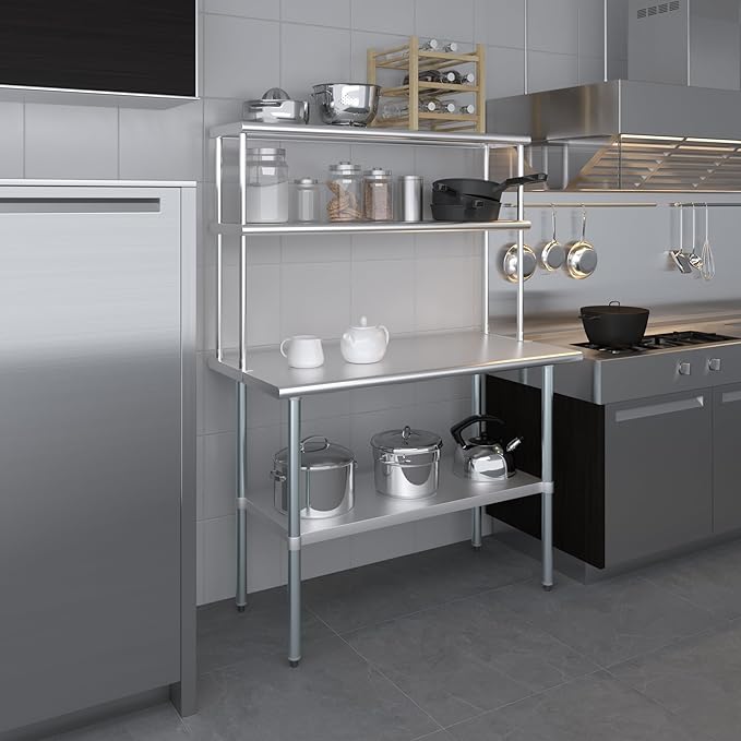 AmGood Double OverShelf Stainless Steel NSF - Many (48" Long x 12" Deep)