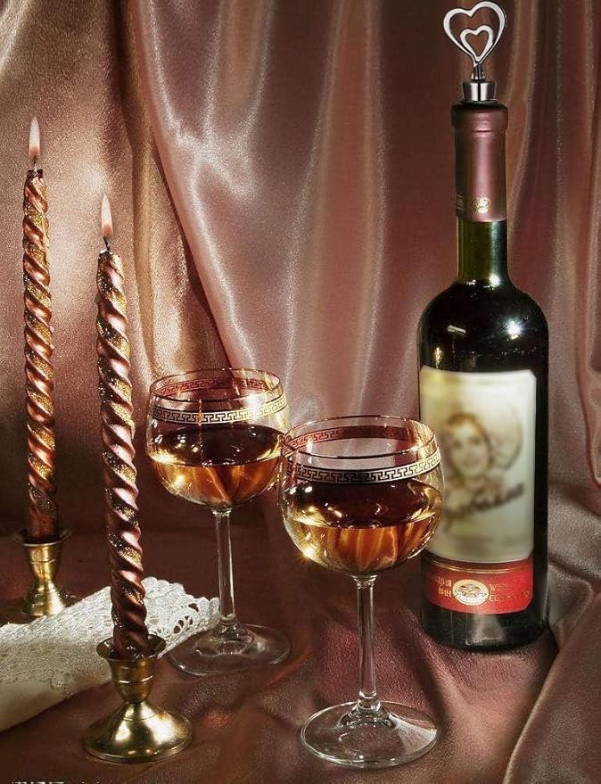 12PCS Valentine's Day Wedding Favors for Guests,Happy Birthday Graduation Gifts Double Heart Wine Bottle Stoppers Bridal Shower Anniversary Party Decor (12,Bronze Heart)