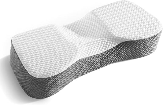 AM AEROMAX King Size Memory Foam Pillow - 6.5 Inch High Side Sleeper - Black and Gray Two-Tone Pillowcase - Memory Foam Pillow for Adults - Ideal for Side and Back Sleepers