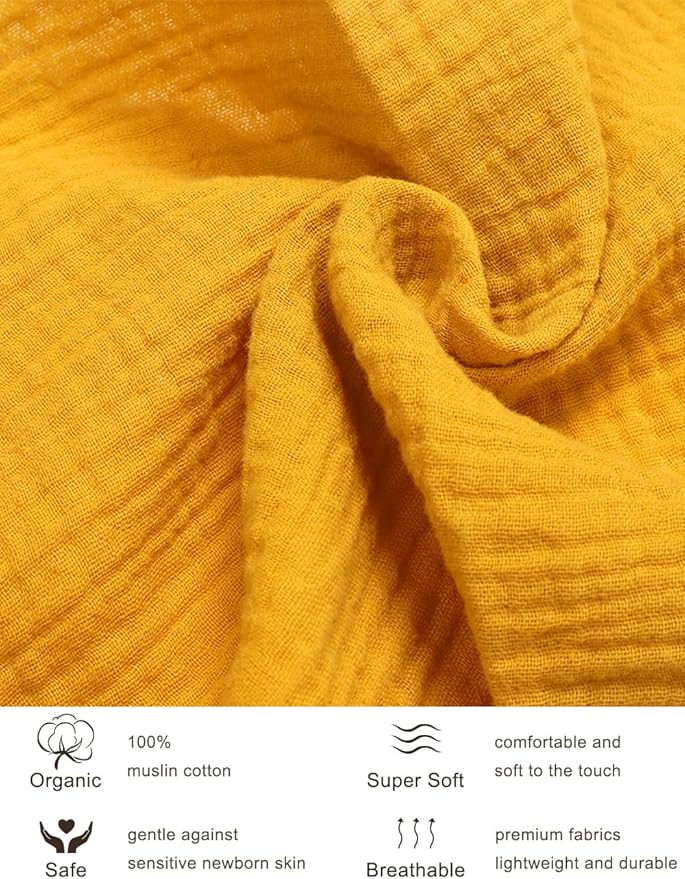 32"x16" Muslin Bassinet Sheets for Baby, Yellow Bassinet Mattress Cover for Rectangle, Oval, Hourglass Bassinet Mattress, Moses Basket Sheets (46B-03)