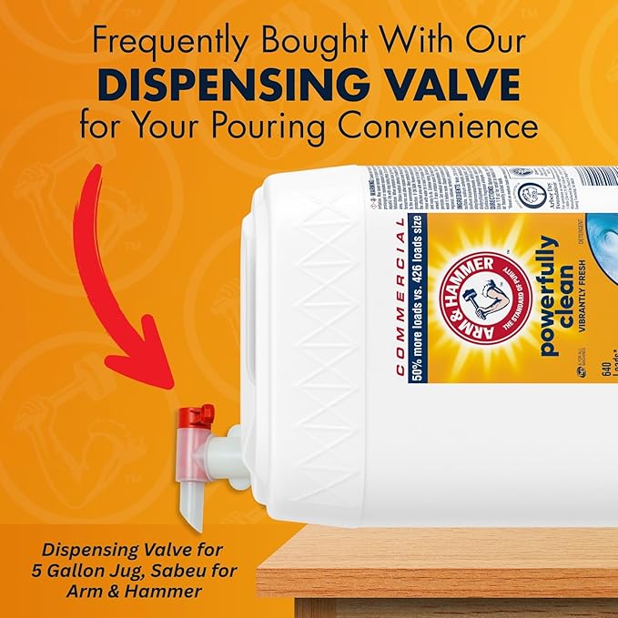 Arm & Hammer Liquid Laundry Detergent Professional, Clean Burst, 5 Gallon (Pack of 1) 640 Loads