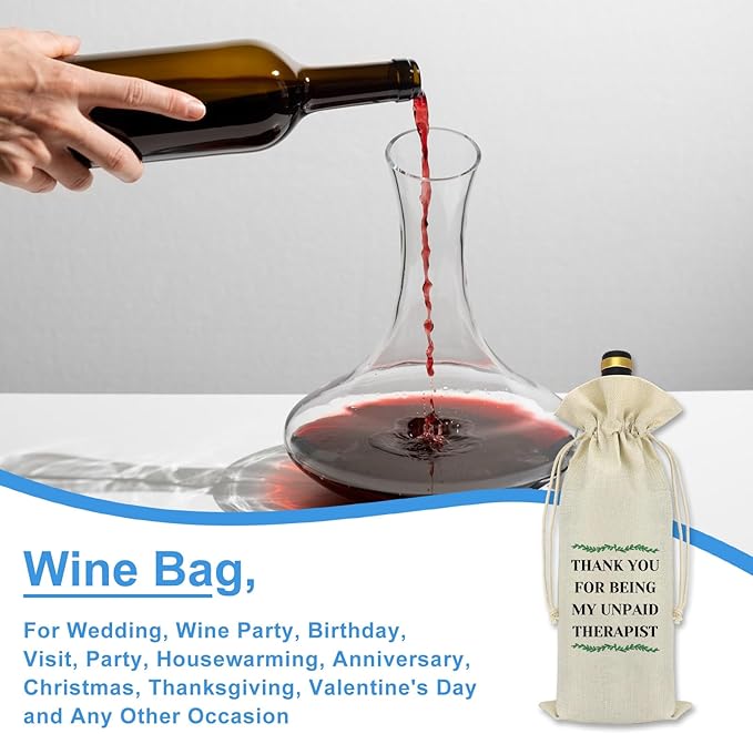 Birthday Gifts for Best Friends Friendship Gifts Therapist Gifts for Her Wine Bag Thank You Gifts for Coworkers Christmas Thanksgiving Valentine's Day Gifts Teacher Bestie Appreciation Gift Wine Cover