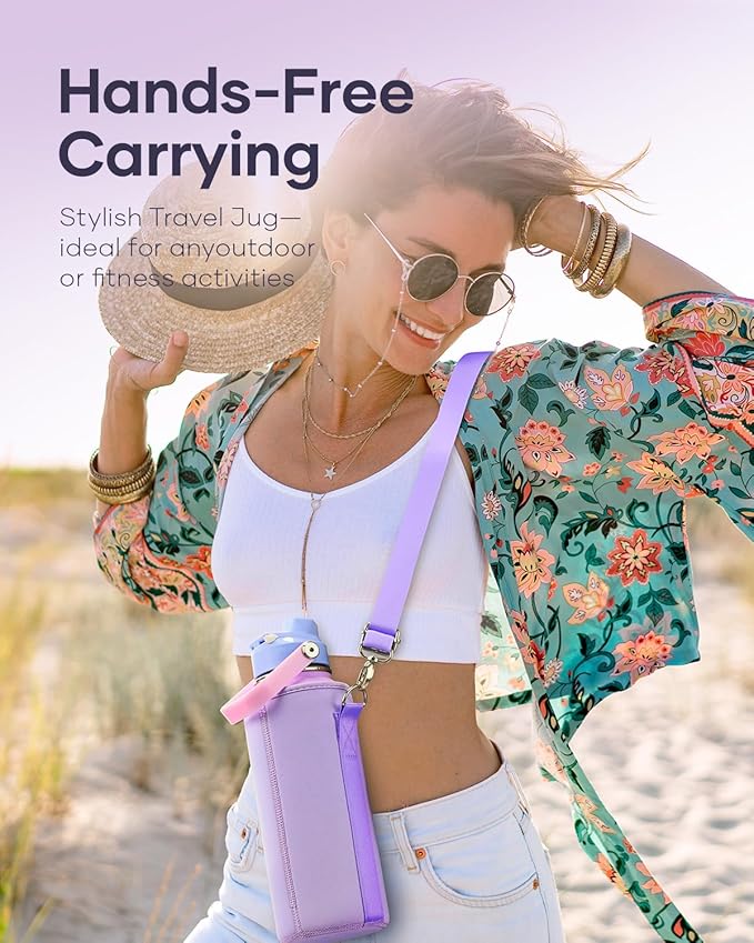 40 oz Insulated Water Bottle with Straw Lid, BUZIO Stainless Steel Water Flask Keep Cold 48h with Carrying Pouch, Lead-Free Double Wall Vacuum Thermo Tumbler Leak Proof Sport Metal Canteen, Purple