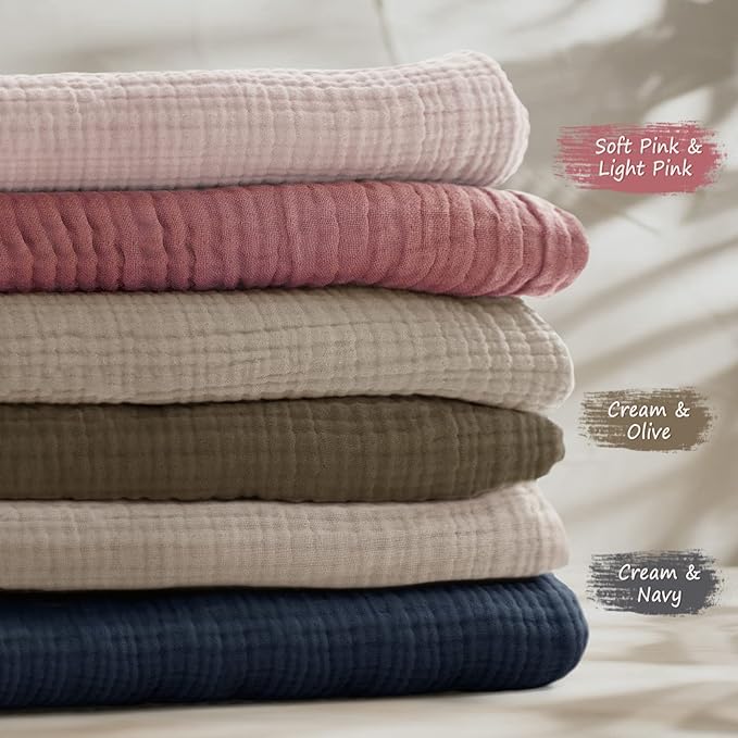 Baby Muslin Crib Sheets - Toddler Cotton Fitted Crib Sheets Neutral for Boys and Girls 2Pack