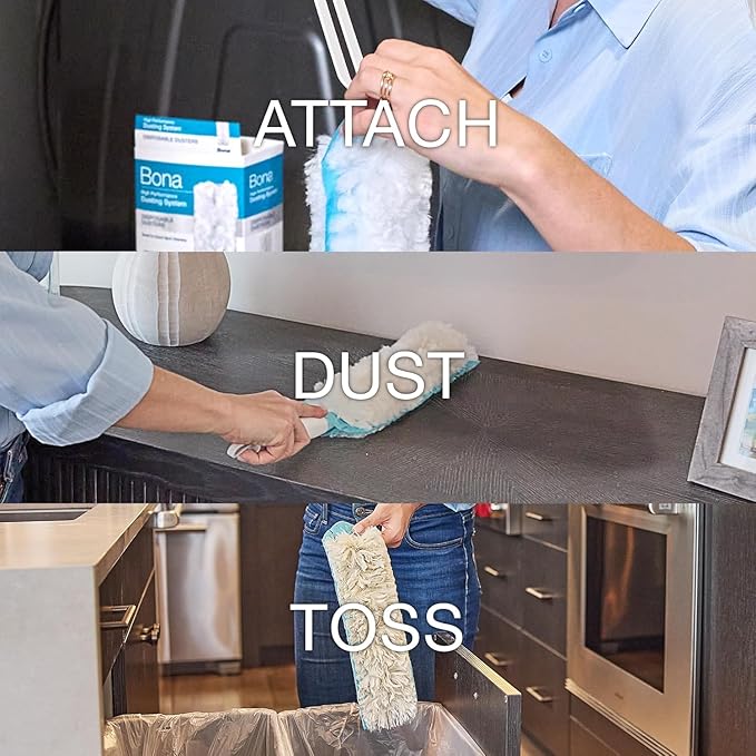 Bona Disposable Duster Refills - 5 Pack - High Performance Dusting System - Microfiber Dusters Remove Dust and Pet Hair for Quick Spot Cleaning