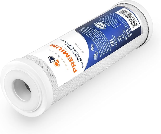 Aquaboon 5 Micron Water Filter 10 x 2.5 - Premium Carbon Block Water Filter - Carbon Water Filter Cartridges - Whole House Water Filter Cartridge Replacement Compatible with FXWTC, WFPFC8002, 3 Pack