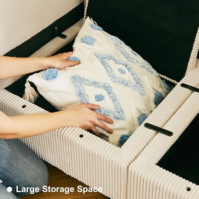 Belffin Oversized 12 Seat Modular Sectional Sleeper Sofa Convertible Sleeper Sofa with Storage Seat Large Corduroy Modular Sectional Couch for Living Room Beige