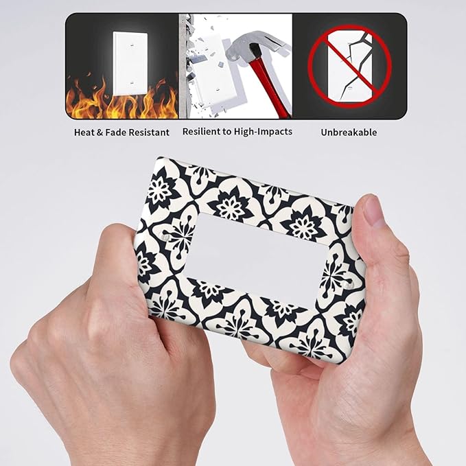 Black And White Funny Plastic Wall Plate Decorative Single Rocker Light Switch Cover For Women Girls Bedroom Kitchen Living Room