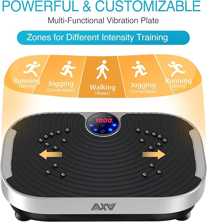 AXV Vibration Plate Exercise Machine Whole Body Workout Vibrate Fitness Platform Lymphatic Drainage Machine for Weight Loss Shaping Toning Wellness Home Gyms Workout