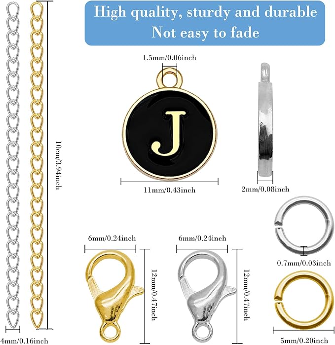 6PCS Letter Charm Accessories for Stanley Cup, Name ID Letter Handle Charm for Stanley Handle Identification Letter Pendant Handle Decoration for Stanley Tumbler Charms (Letter J)