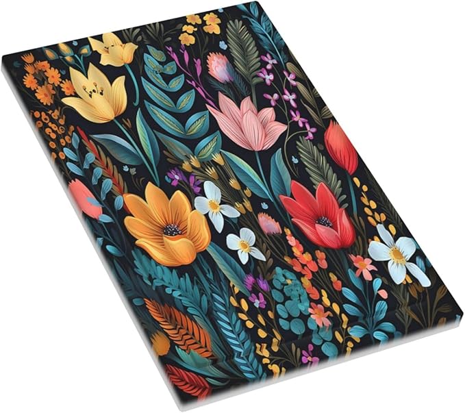 Boho Floral Vintage Flower Leaves Rustic Wildflower Plants 1 Gang Light Switch Covers No Device Wall Plate Decorative Blank Switchplate Electrical Faceplate for Country Bathroom Bedroom Decor