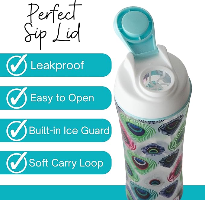 Biddlebee 24oz. BPA-Free Reusable Water Bottle with Wide-Mouth Chug Cap & Carry Handle | Perfect for Travel, Gym, School & Work | Proudly Made in USA | Cupholder Friendly, Fits in Backpack Pockets