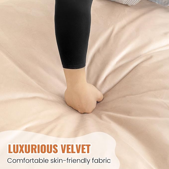 4FT Bean Bag Chair: Bean Bag with Velvet Cover, Fluffy and Comfy Bean Bag Chairs for Adults and Kids, Bean Bag Sofa Filled with High-Density Sponge for Gaming (Yellowish Beige)