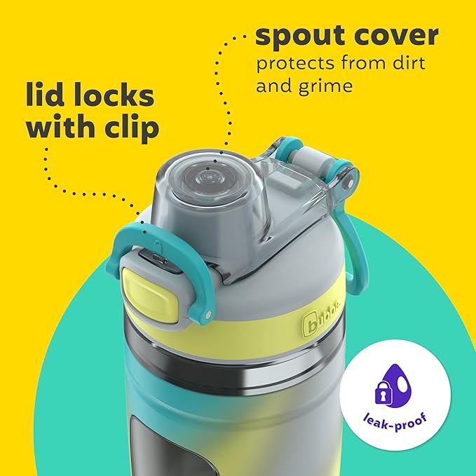 Bubba Kids Flo Silicone Sleeve and Wide Mouth, 16oz, 2-Pack Water Bottle, Medium, Light Stone; Light Stone Tie Dye