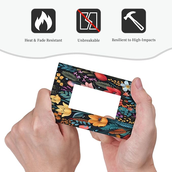 Boho Floral Vintage Flower Leaves Rustic Wildflower Plants 1 Gang Rocker Light Switch Covers Single Decora Outlet Wall Plate Decorative Switchplate Faceplate GFCI for Country Bathroom Bedroom Decor